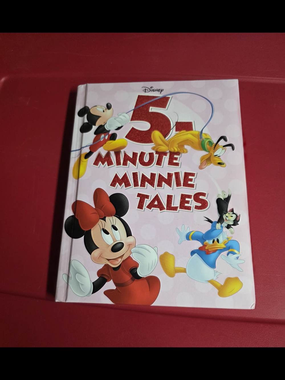Disney 5 Minute Minnie Tales Pink Book with Red and Yellow Accents